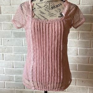 INC pink lace shirt